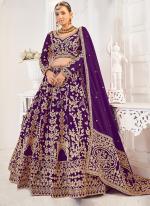 Jimmy Choo Purple Bridal Wear Embroidery Work Lehenga Choli